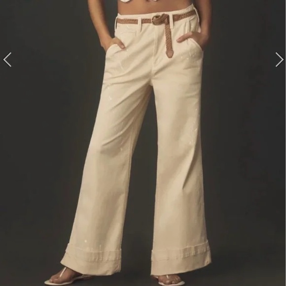 Pilcro Slouchy Full Length Paint Splatter Wide Leg Chino Pant | Size 14 - Picture 11 of 11